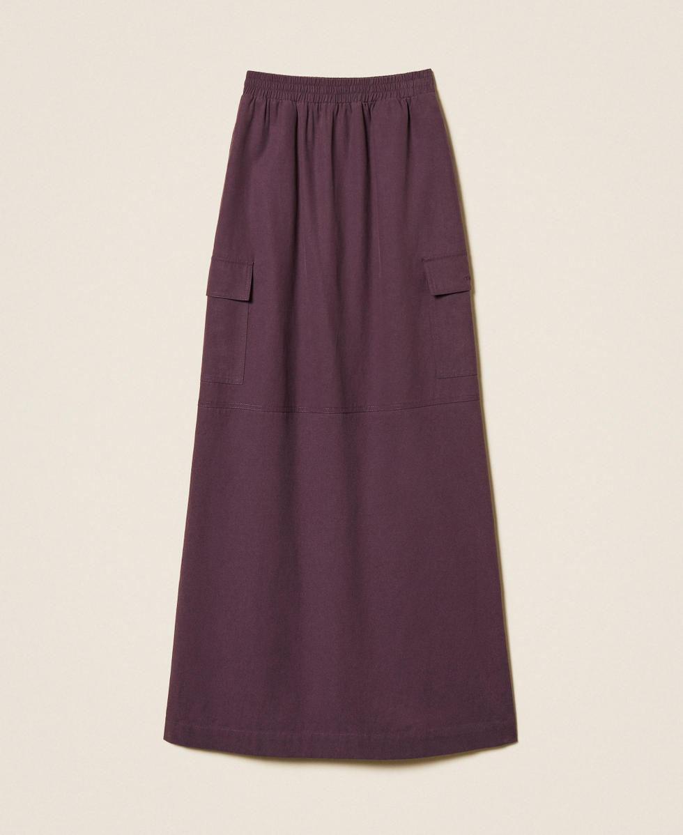 Jupe longue en lyocell et coton Violet &laquo;&nbsp;Plum Perfect&nbsp;&raquo; Femme 261TE2072_13209_S0
