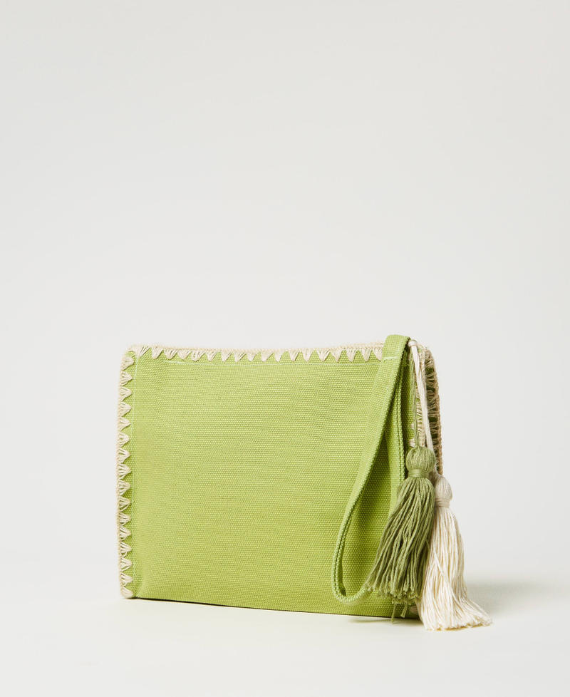 Pochette in canvas con ricamo Green Grenoble Donna 251LB7AGG_12131_03