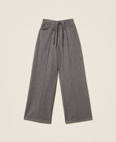 Pantalon rayé en laine mélangée Pinstripe Gris Chiné/Blanc « Neige » Femme 252TT2440_13038_S0
