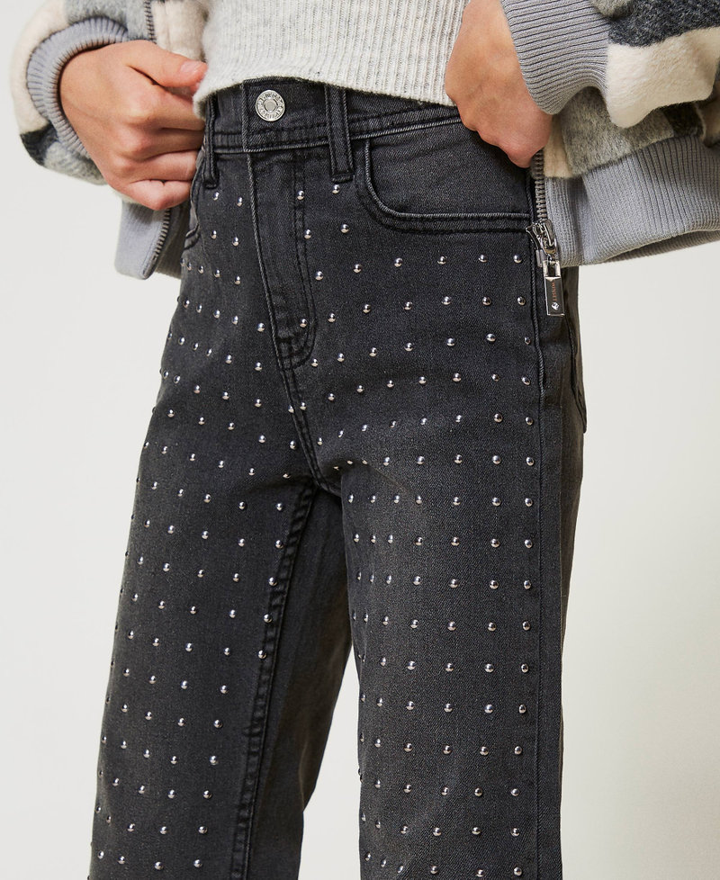 Five-pocket jeans with studs Old Black Denim Girl 242GJ2272_11835_04