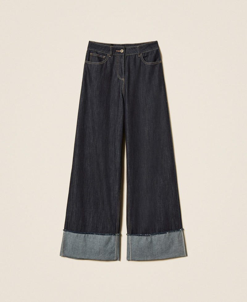 Flared jeans with folded hem "Indigo" Blue Woman 262LI2JBB_01435_S0