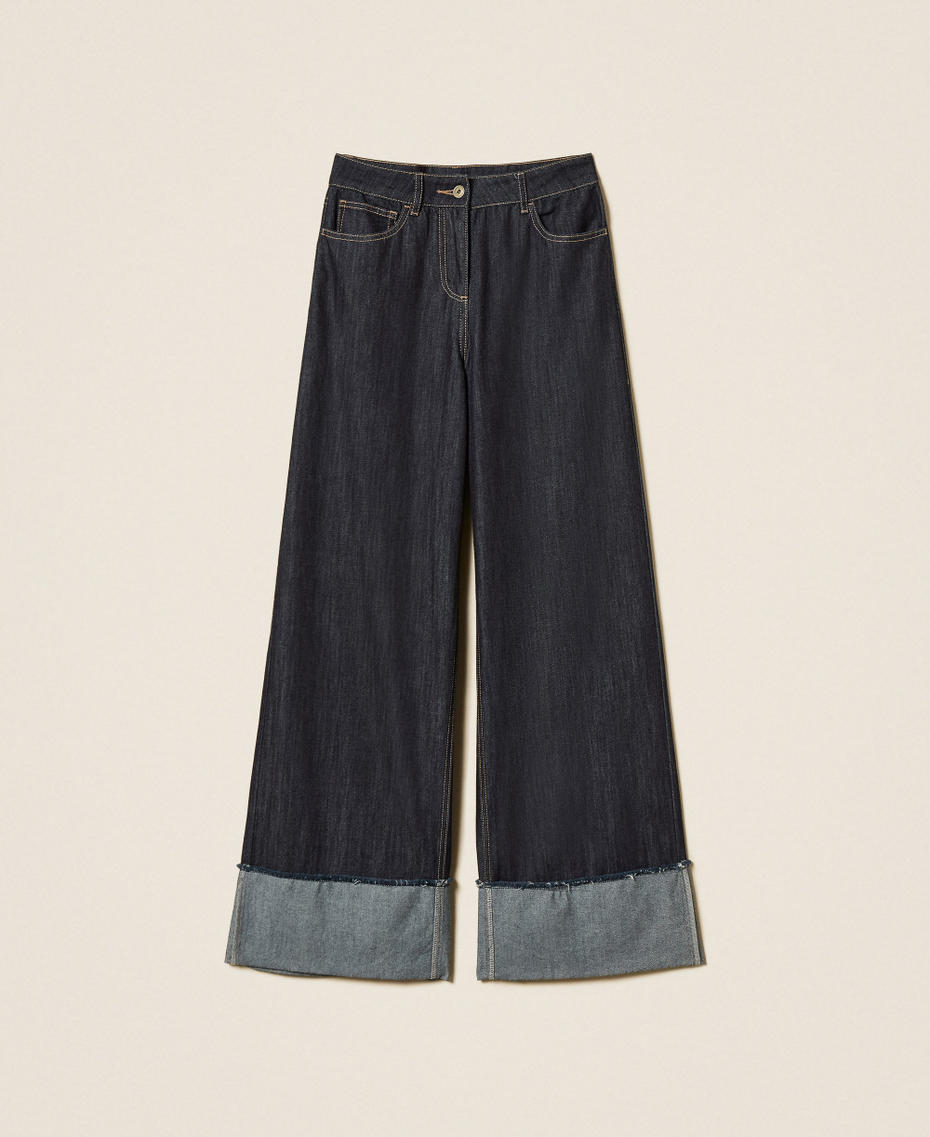 Flared jeans with folded hem "Indigo" Blue Woman 262LI2JBB_01435_S0