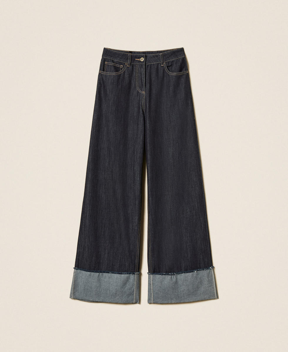 Flared jeans with folded hem "Indigo" Blue Woman 262LI2JBB_01435_S0