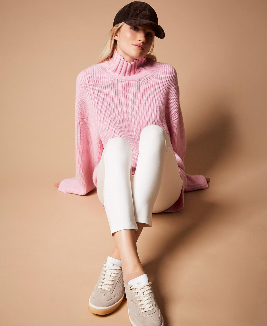 Suede trainers "Parchment" Beige Woman 252TCP026_07222_T0