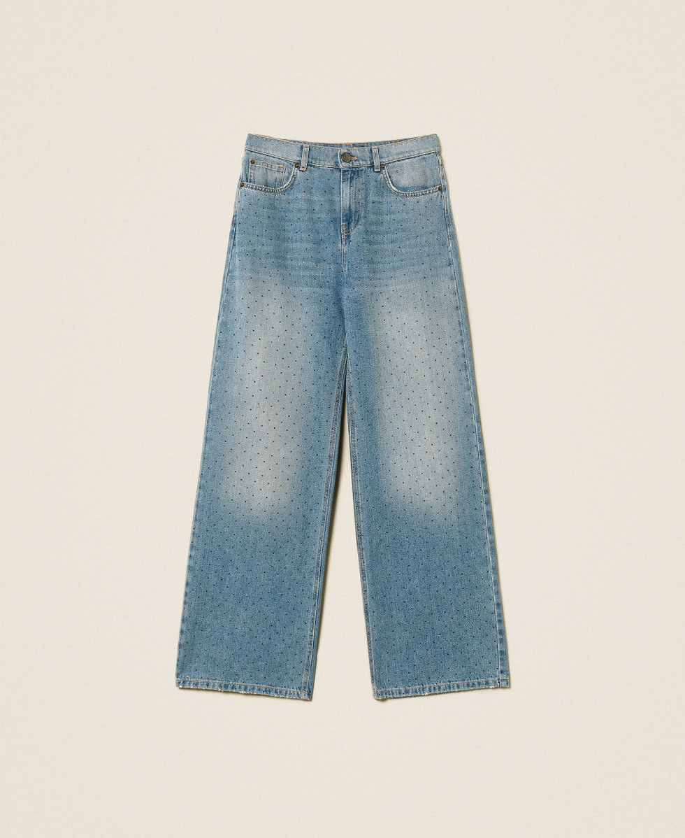 Five-pocket jeans with rhinestones