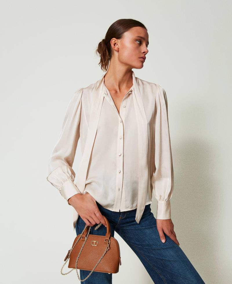 Mini shoulder bag with Oval T Leather Brown Woman 242TH7013_00057_S0