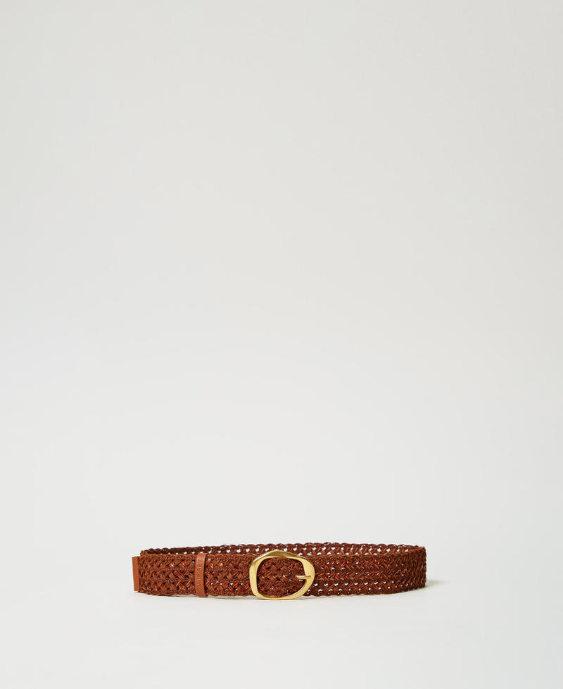 Cintura in pelle intrecciata