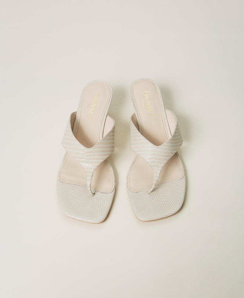 Sandales mules en cuir Serpent Sable Femme 251TGT172_12385_04