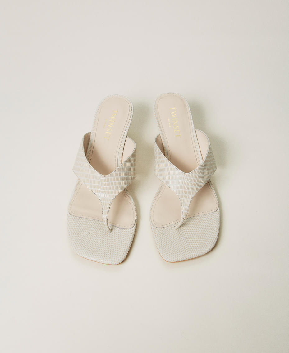 Sandales mules en cuir Serpent Sable Femme 251TGT172_12385_04