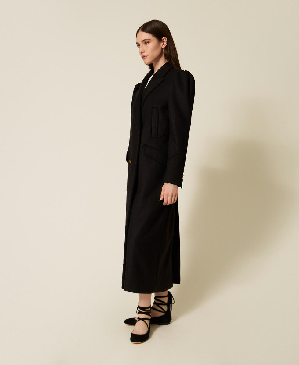 Wool cloth blend long coat Black Woman 252TS2310_00006_02