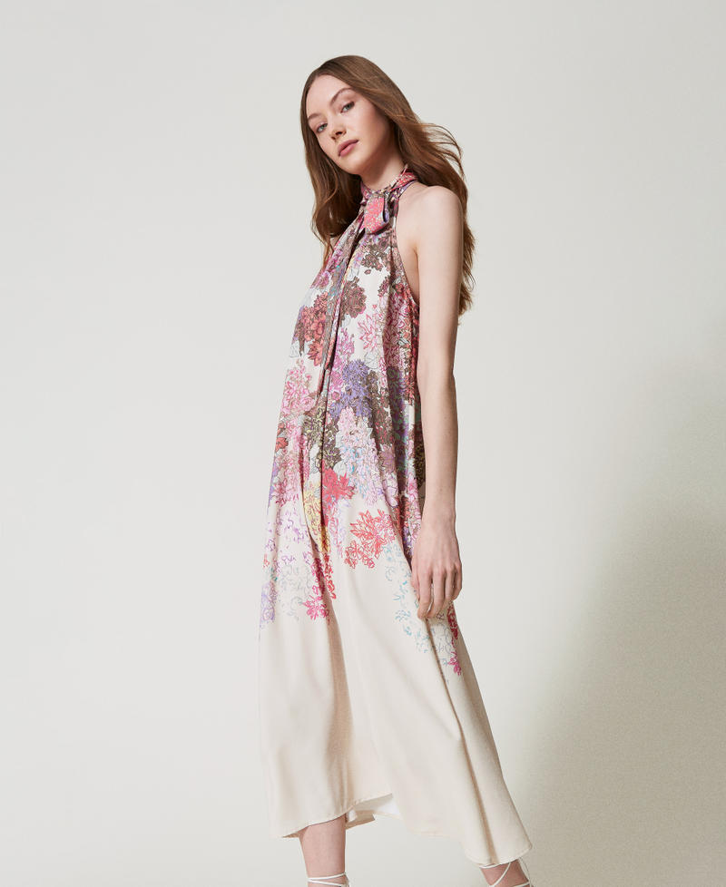 MYFO long halterneck floral dress Summer Sand Camouflower Woman 251AQ2071_12416_02