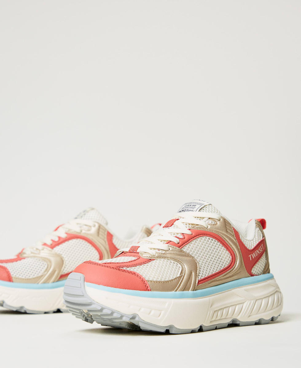 Fessura running trainers Two-tone Optical White/Coralline Woman 251TCP030_12158_02