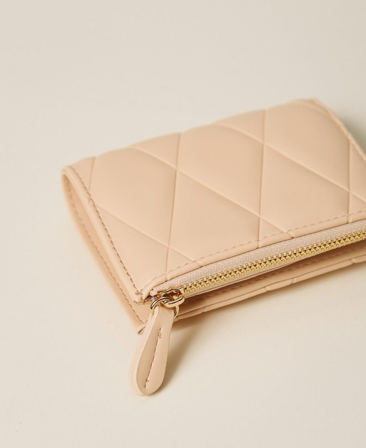 Geldb&ouml;rse mit Steppmuster in Lederoptik &bdquo;Peach Pink&ldquo;-Rosa Frau 261TB7286_11750_02