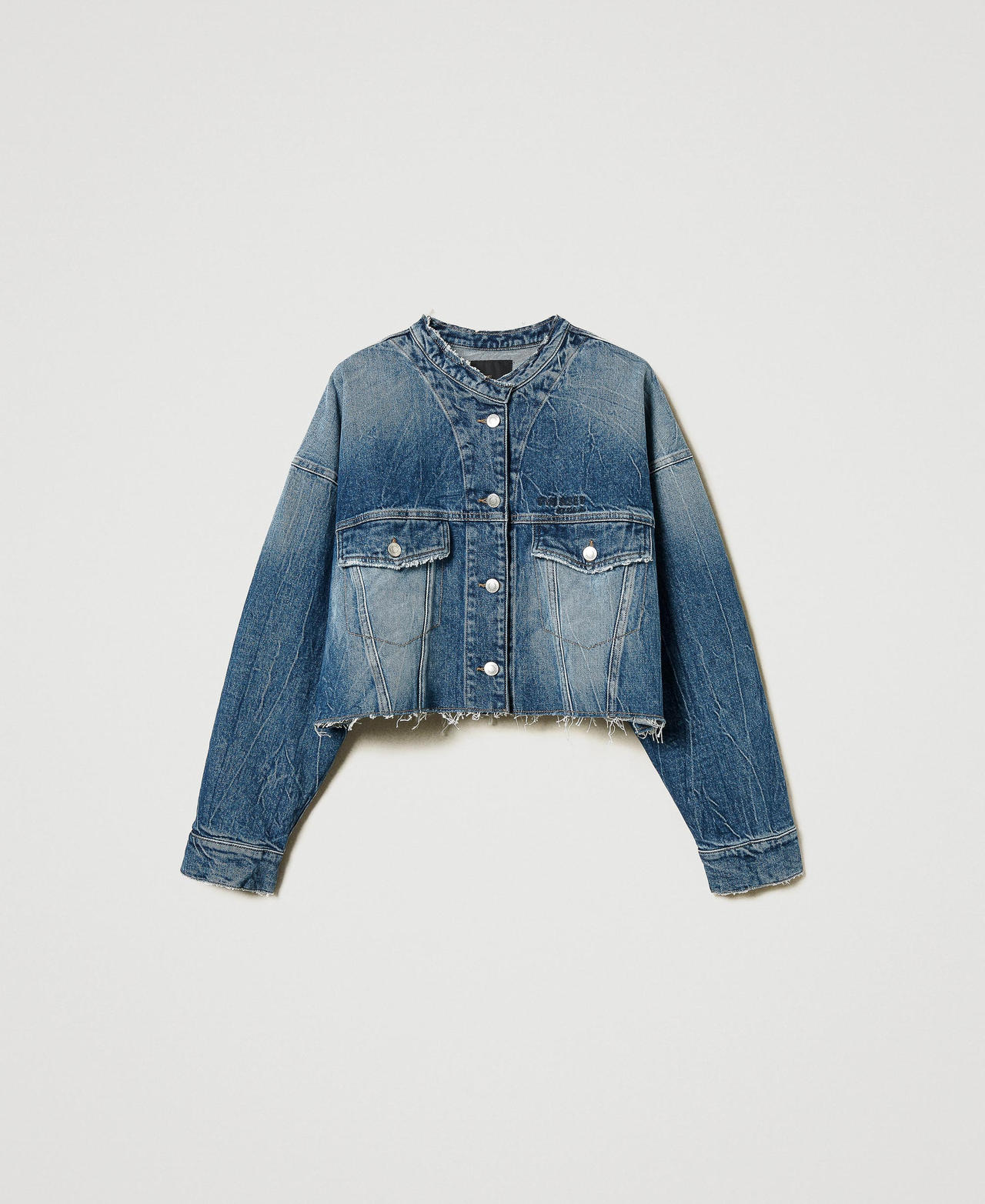 Giacca in jeans con tasche Denim Chiaro Donna 251AP2380_11453_0S