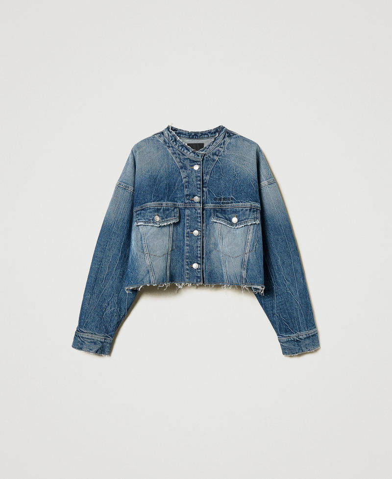 Giacca in jeans con tasche Denim Chiaro Donna 251AP2380_11453_0S