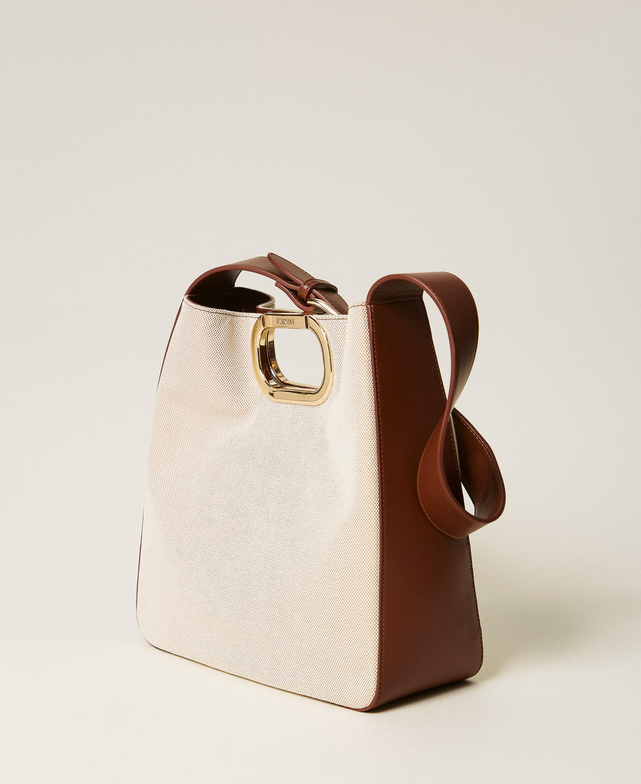 Lila canvas hobo bag Natural White Woman 261TD8160_00497_02