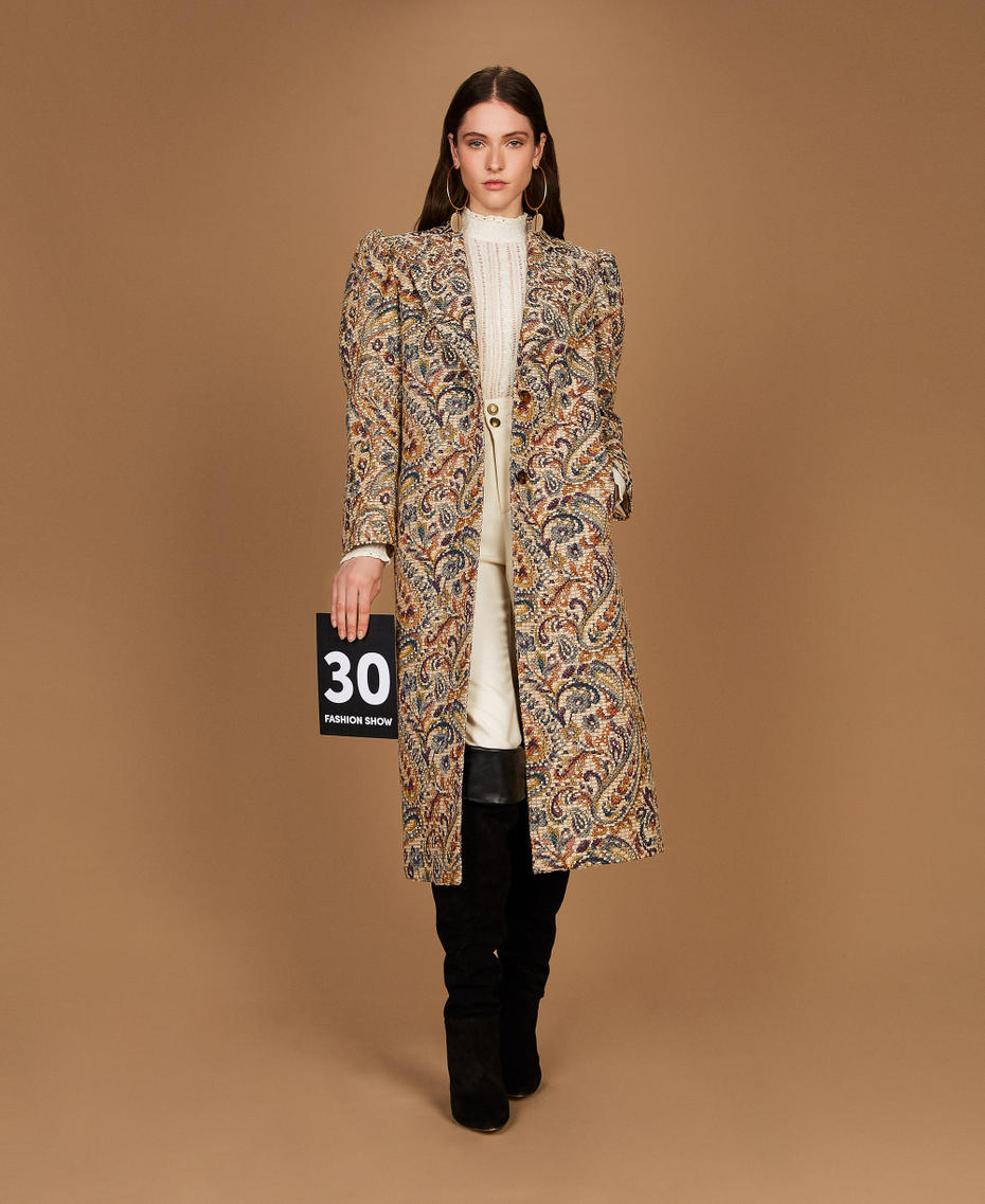 Jacquardmantel mit Kaschmirmuster Jacquard Cachemire Multicolor Frau 252TS2372_13095_PS