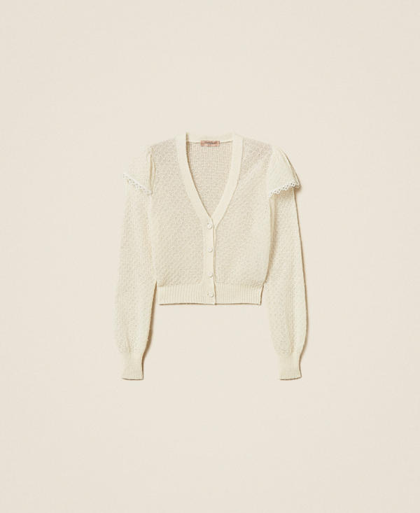 Cardigan en maille avec volants