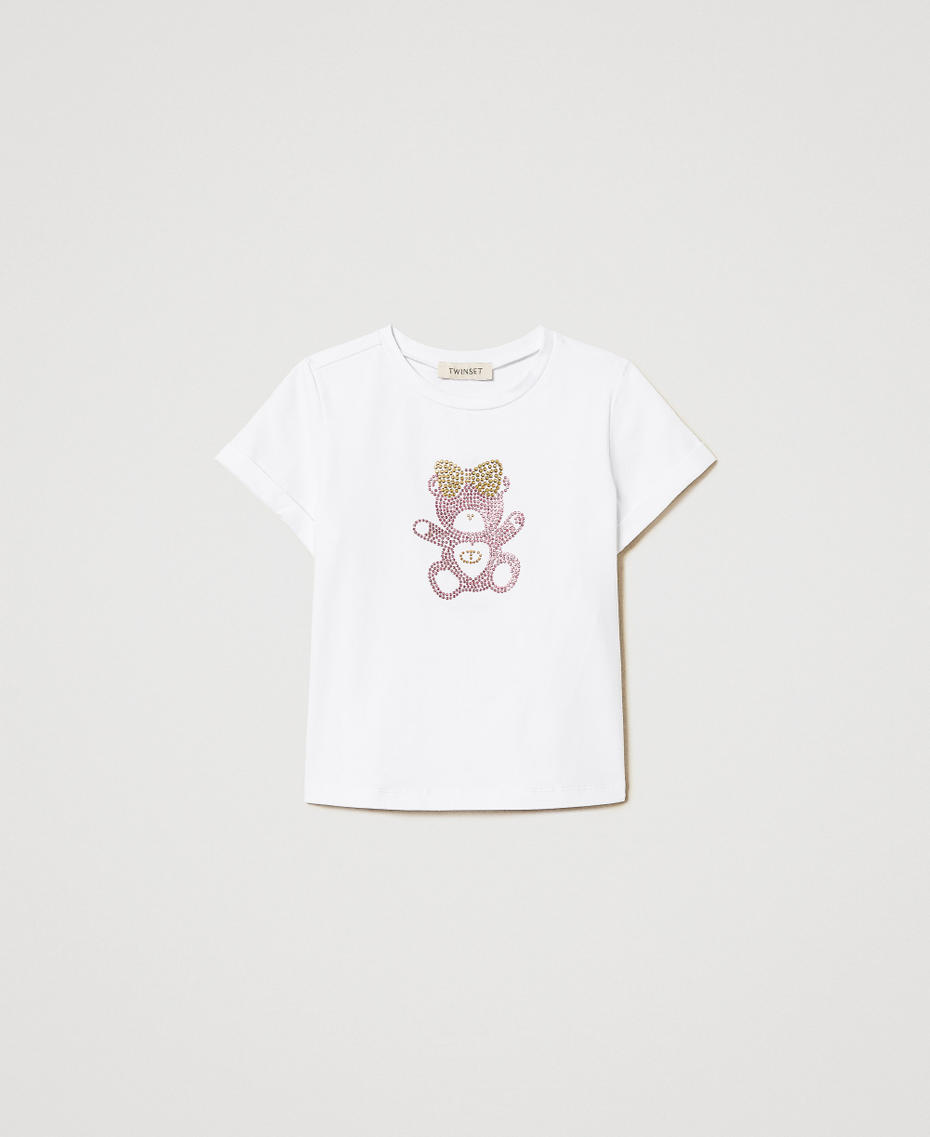 Regular fit T-shirt with studs Two-tone Ice/Pastel Violet Girl 251GJ2488_12280_01