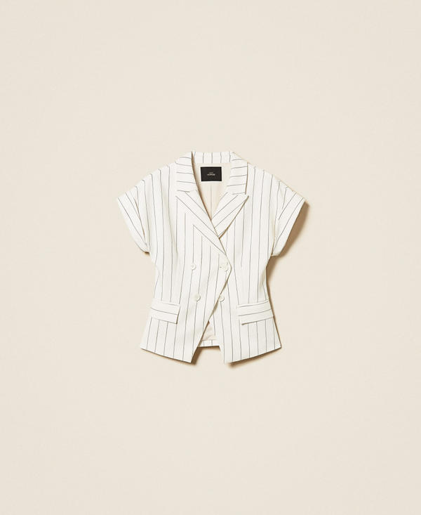 Double breasted pinstripe jacket