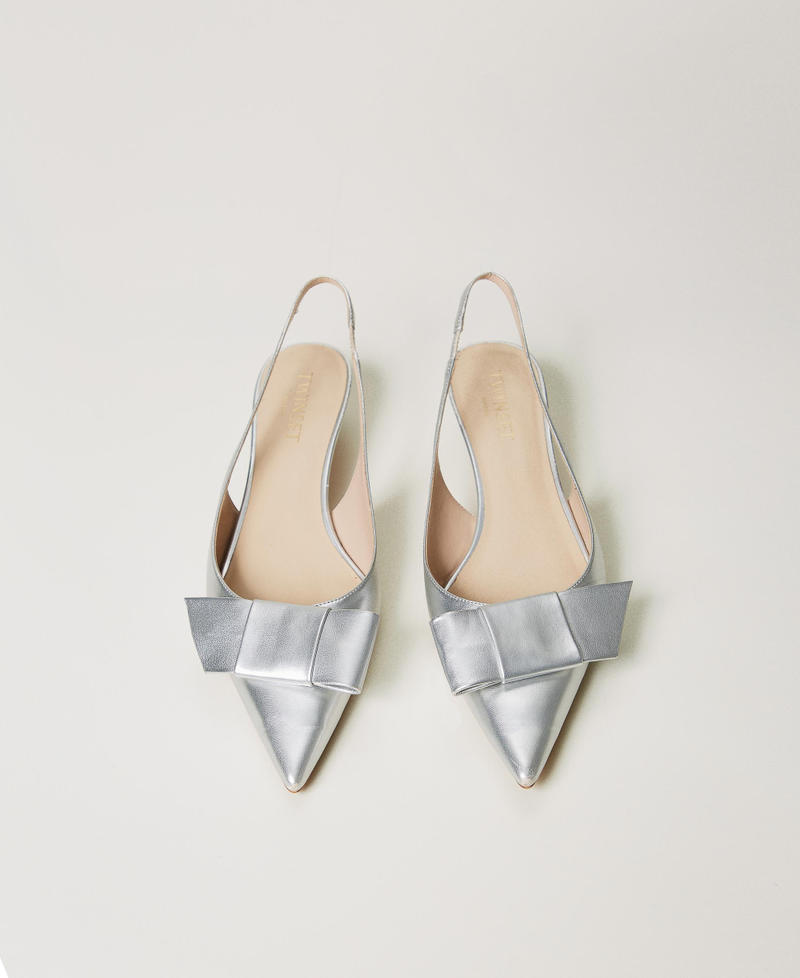 Escarpins slingbacks avec nœud Argent Femme 251TCP090_00995_04