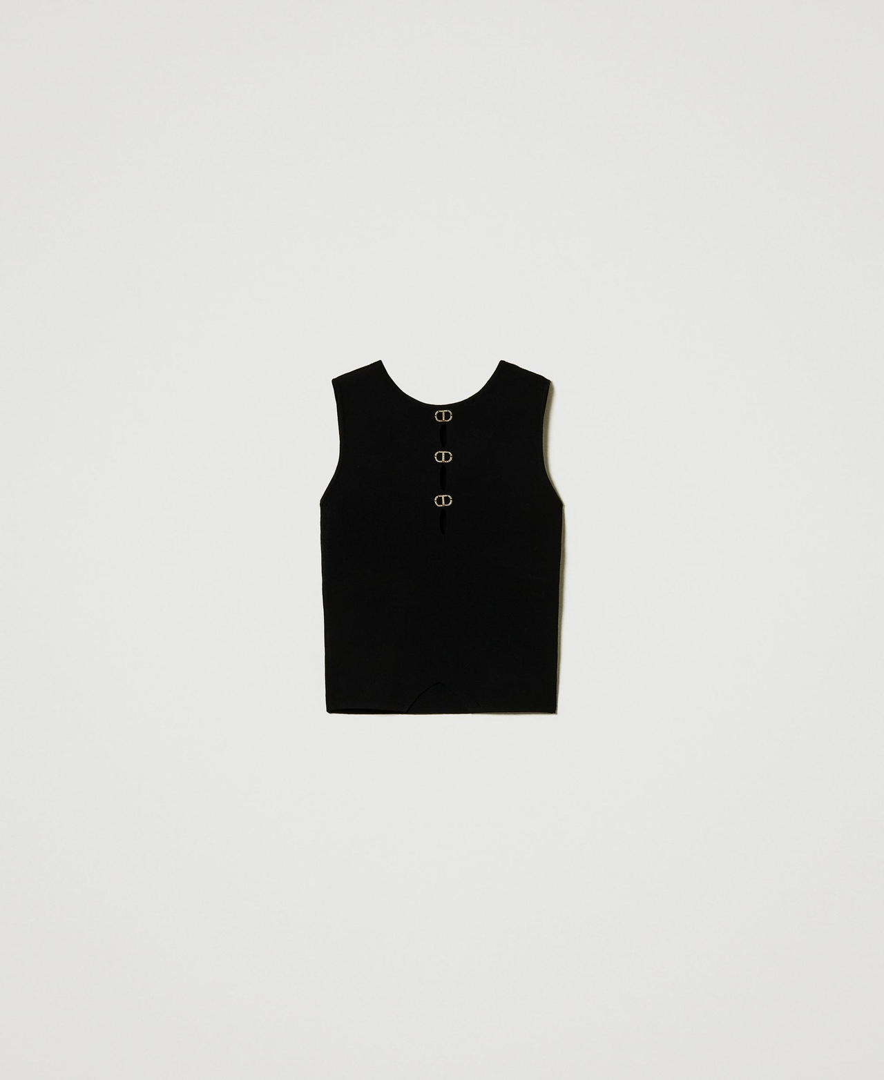 Scee by twin set Top doppio uso in maglia con Oval T