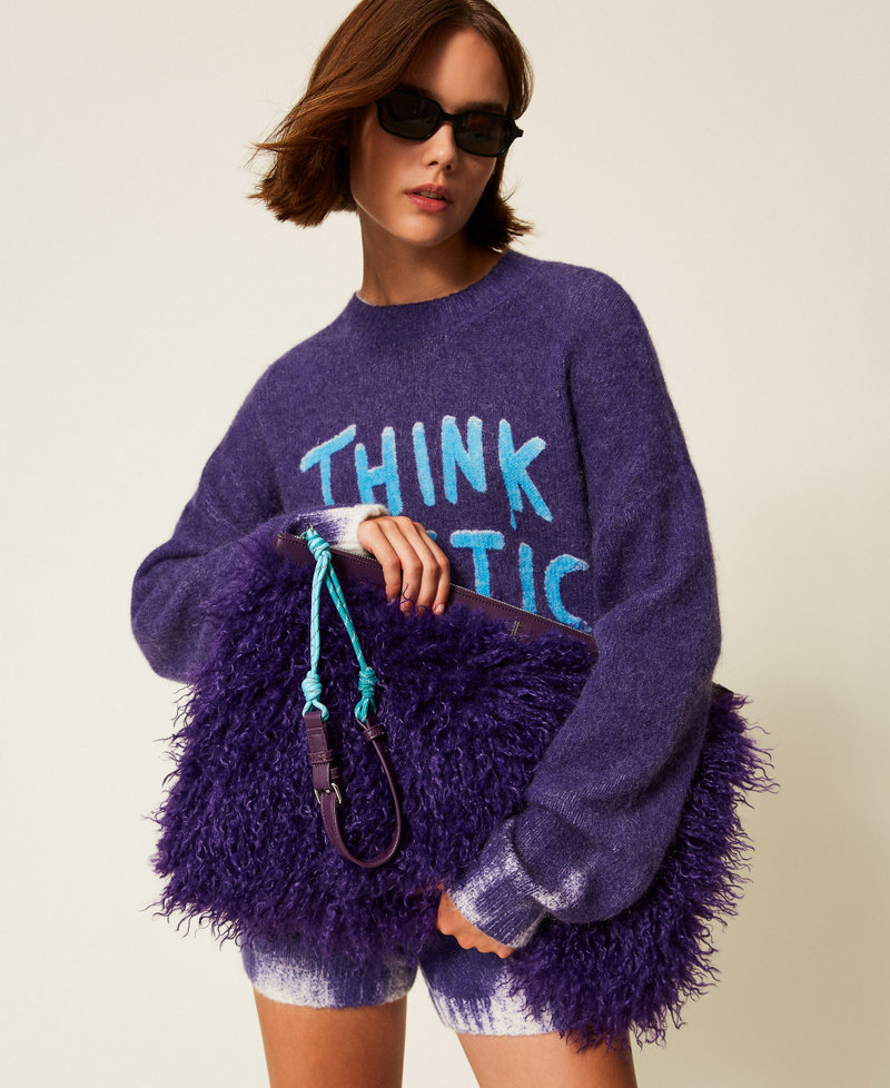 MYFO faux fur clutch bag Royal Violet Woman 252AQ8010_06262_T0