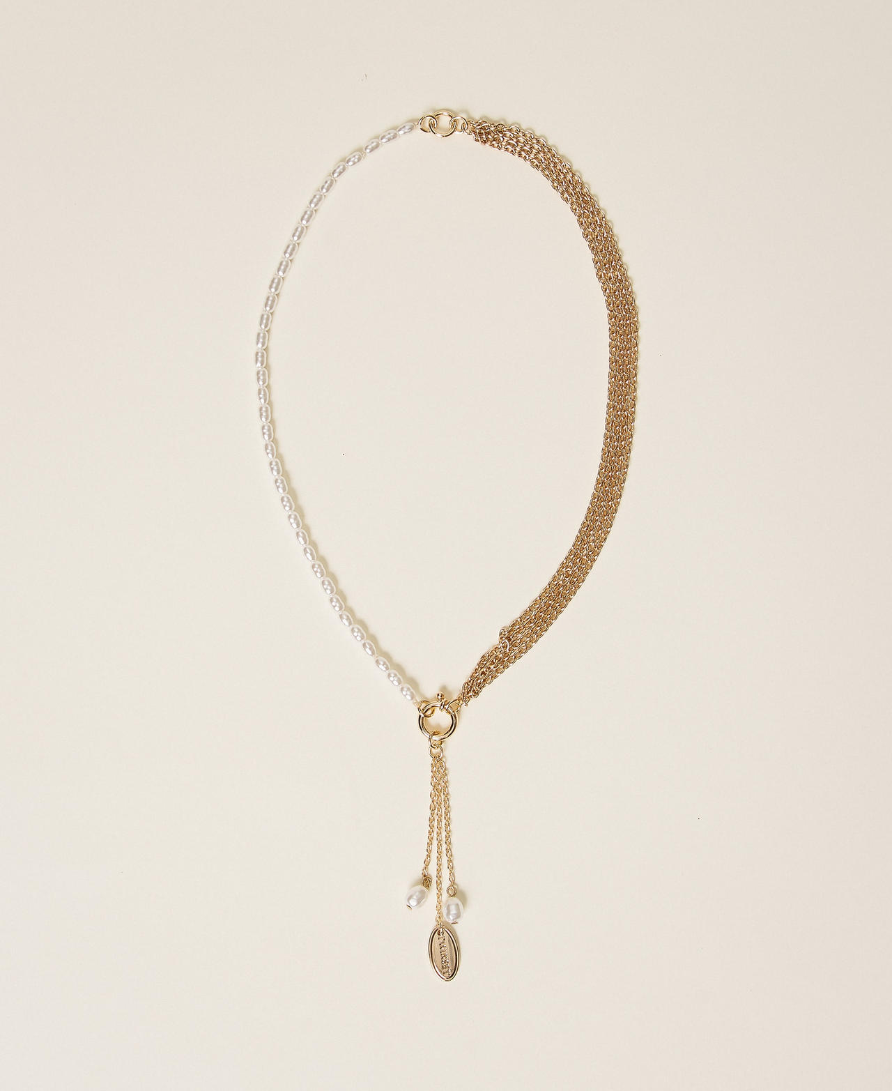 Twinset Necklace With Pendants And Pearls In Silver