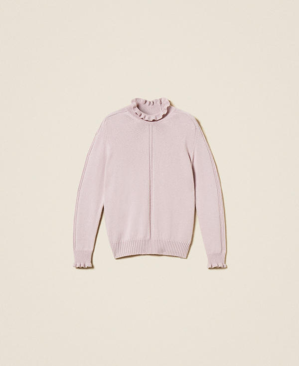 Wool blend jumper with ruffles