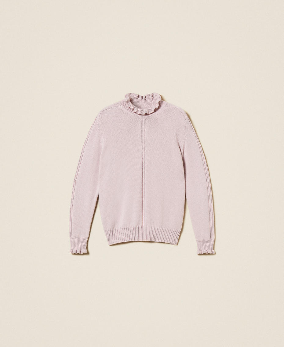 Wool blend jumper with ruffles “Pink Lavender” Woman 252TT3350_03727_S0