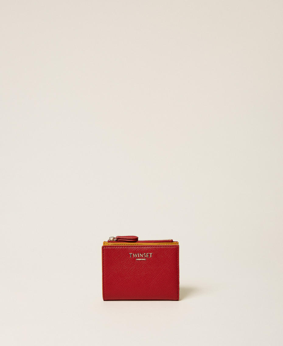 Small wallet with lettering logo Two-tone Pompeiano Red/Mustard Woman 262TH7052_13810_01