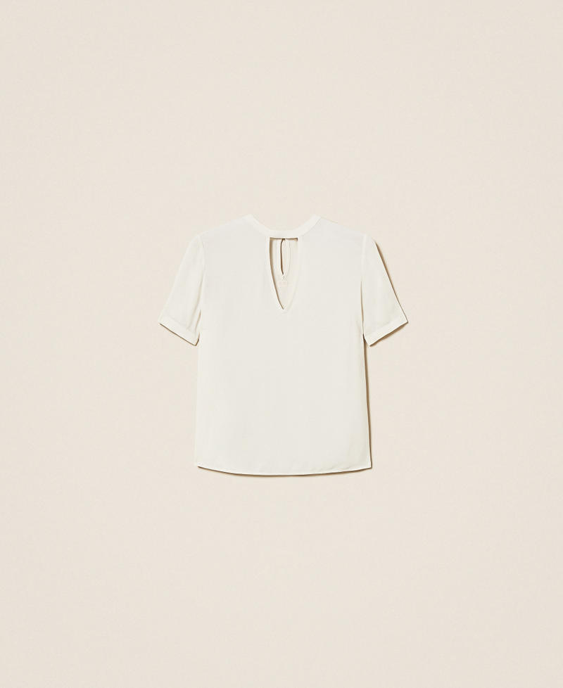 Blusa de crepé de China con troquelado Lirio Mujer 252TP2292_00381_S0
