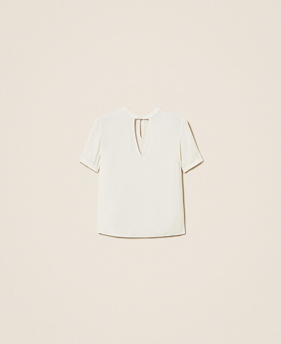 Blusa de crepé de China con troquelado Lirio Mujer 252TP2292_00381_S0