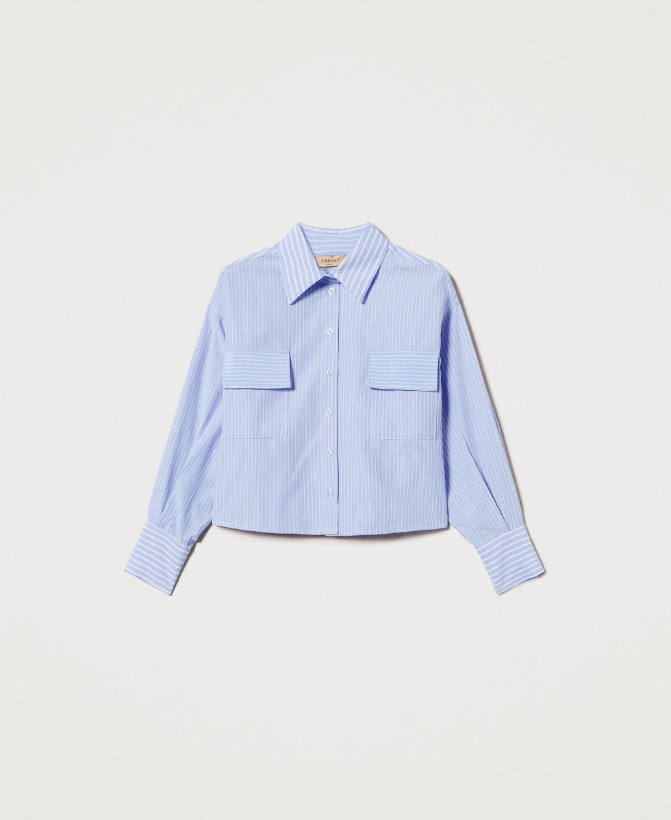 Gestreiftes Kastenhemd Mixed Micro Bastonetto Frau 251TF2040_12506_S0