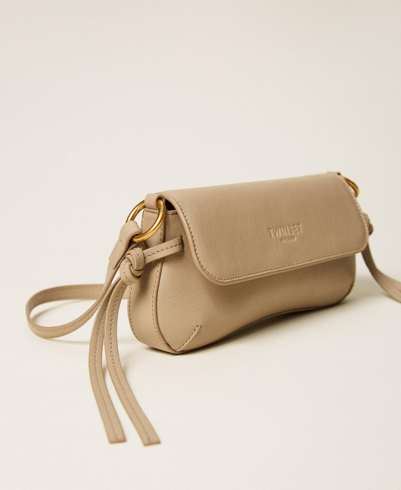 Leather shoulder bag with flap "Dove" Beige Woman 262TB7171_12836_02