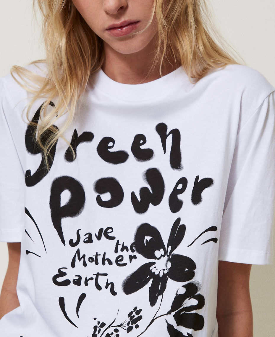 Regular t-shirt with print "Papers" White Woman 251AP2190_00840_03