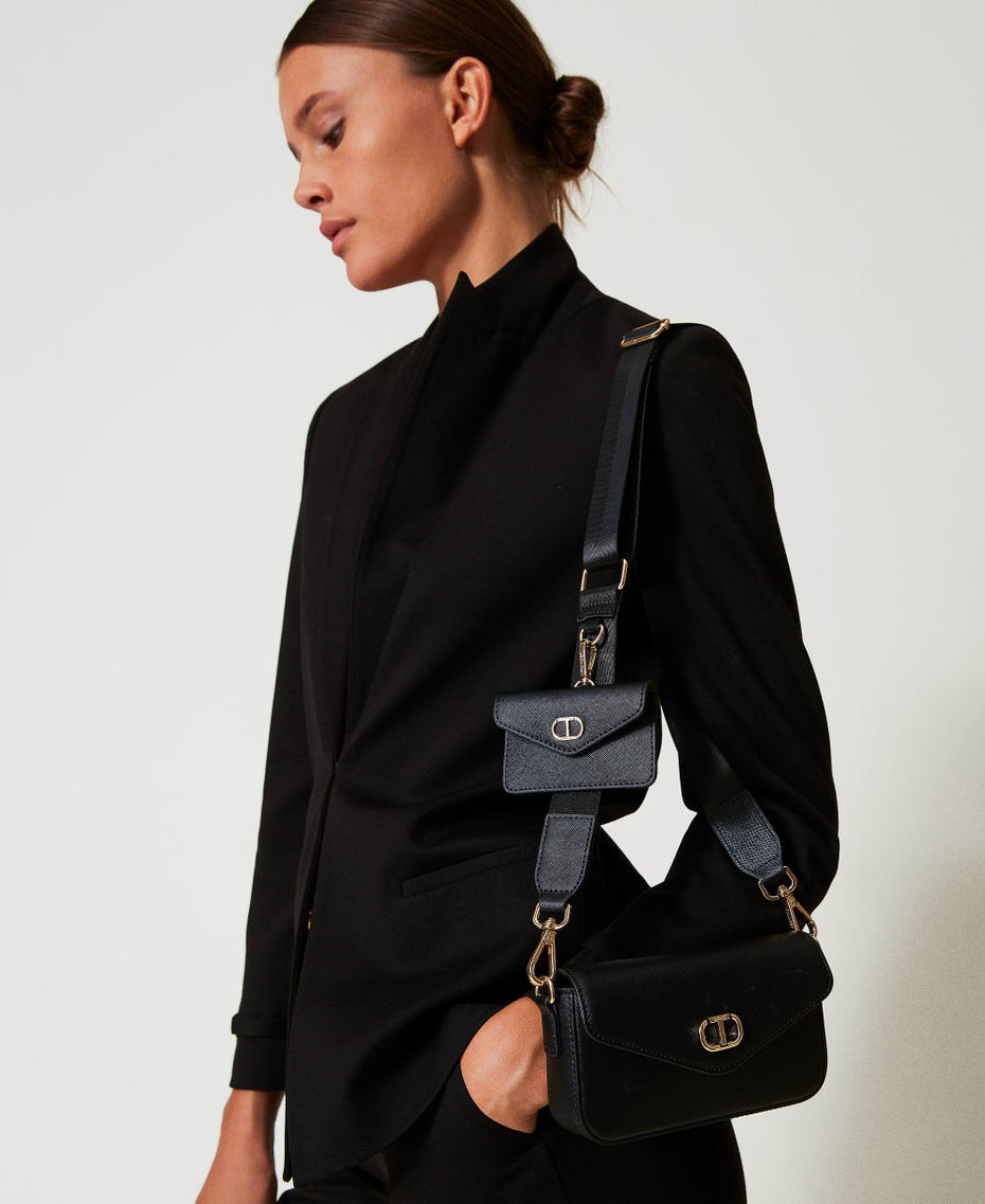 Mini borsa a tracolla con portacarte Nero Donna 242TL8012_00006_S0
