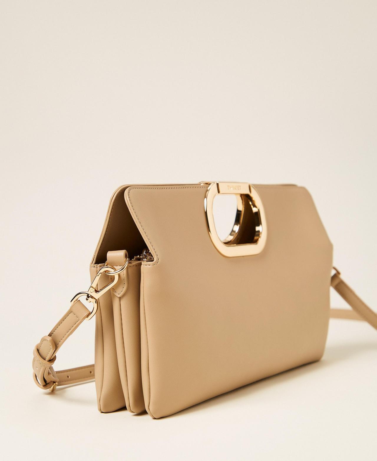 Clutch-Tasche Lila mit Logo-Henkel Delicate Beige Frau 262TB7130_12140_02