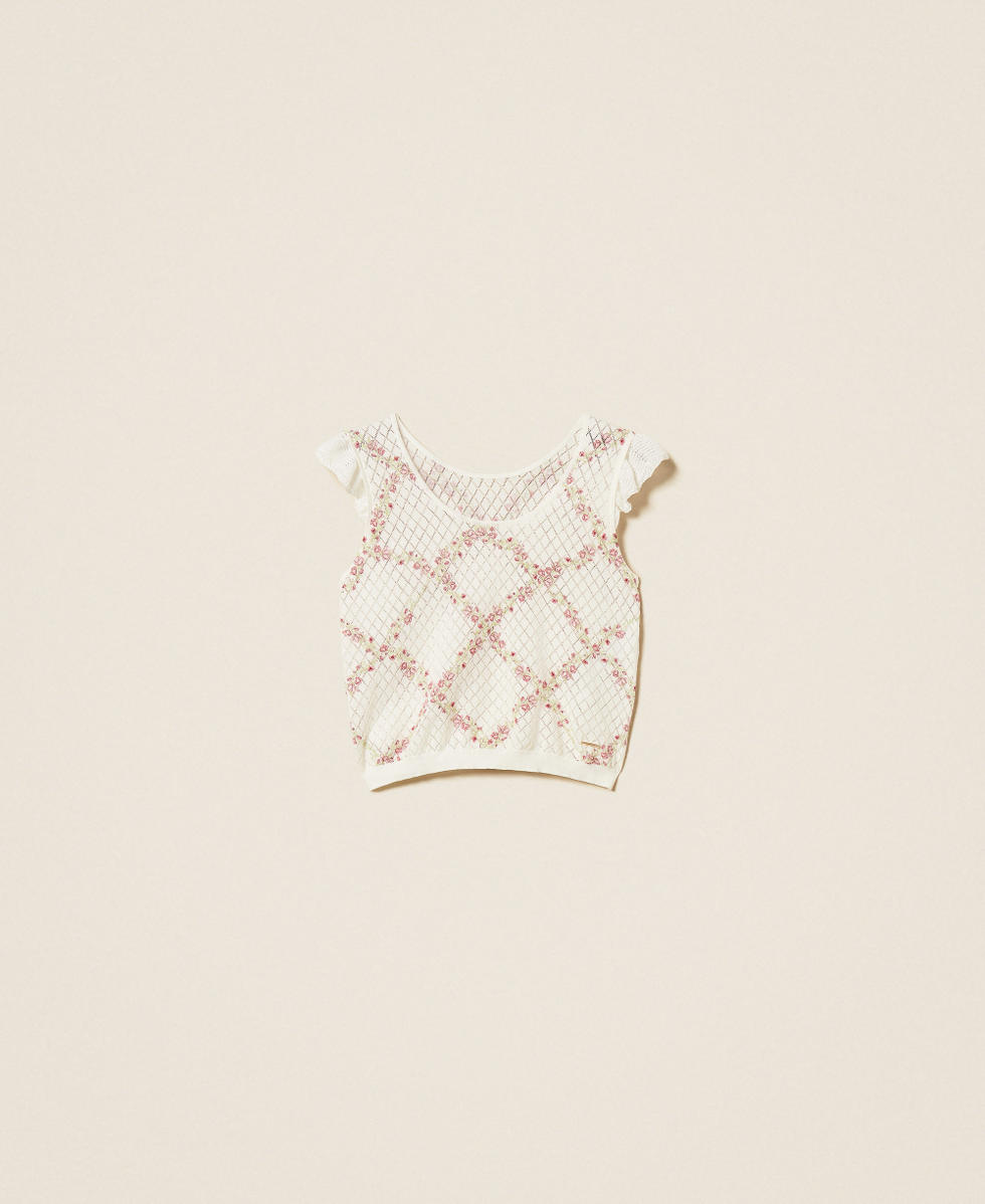 Top double usage en maille Imprim&eacute; Delicate Geometries Pastel Femme 261TT3271_13589_S0
