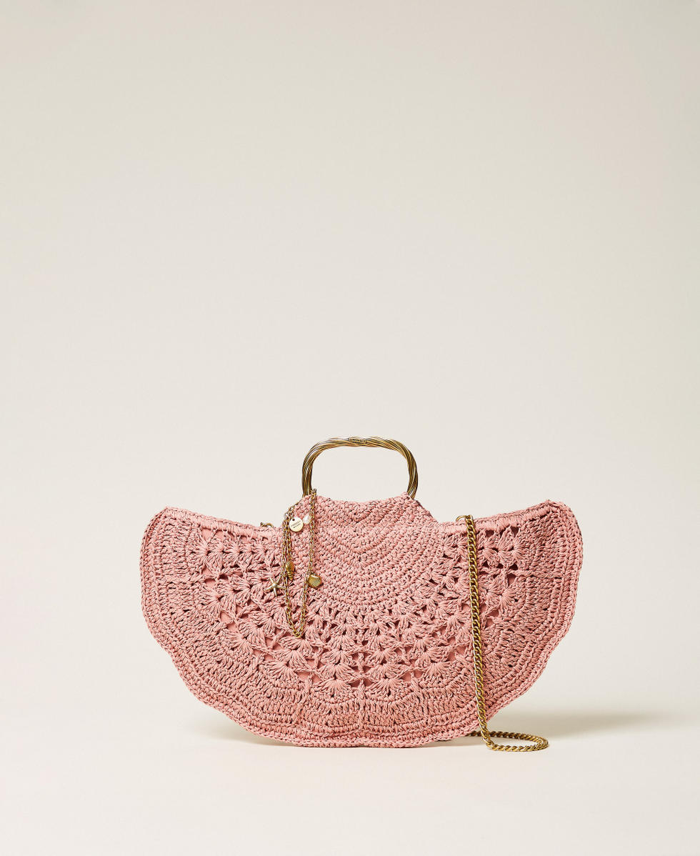 Crochet raffia shoulder bag