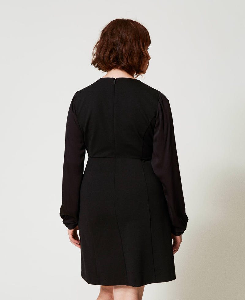 Short dress with bow and Oval T Black Woman 242TT204C_00006_03