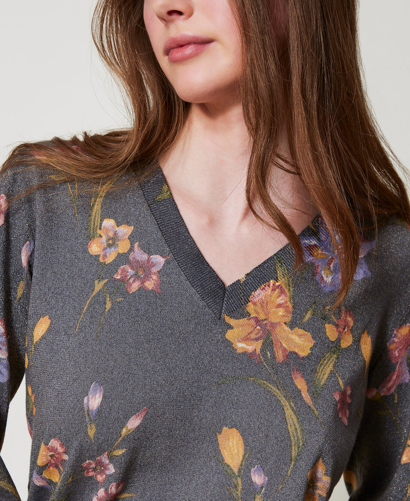 2-in-1-Pullover mit Blumenprint Print Iris Multicolor / Black Frau 251TP3650_12328_04