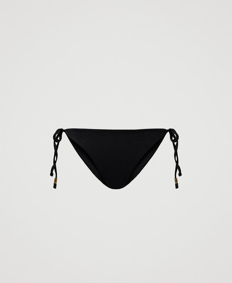 Thong bikini bottom with ties Black Woman 251LBMY89_00006_S0