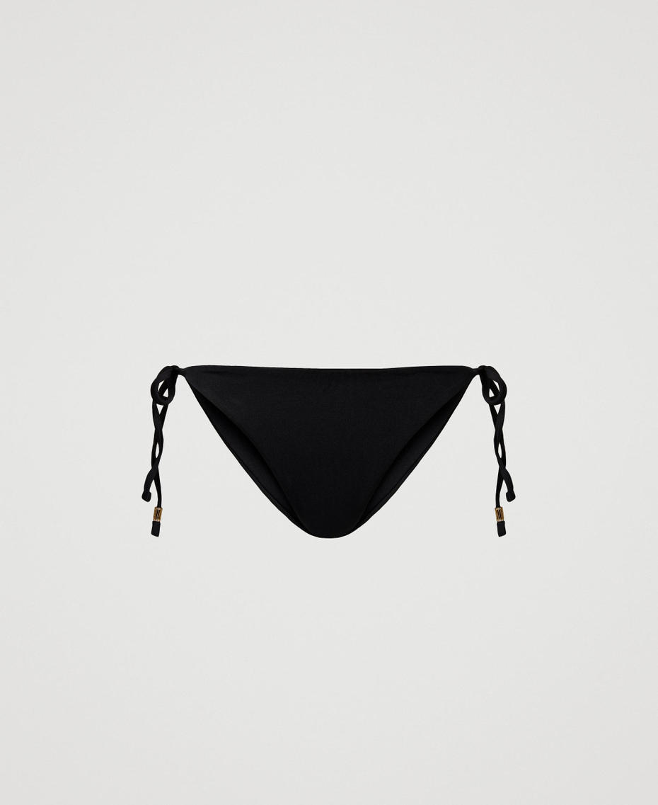 Thong bikini bottom with ties Black Woman 251LBMY89_00006_S0