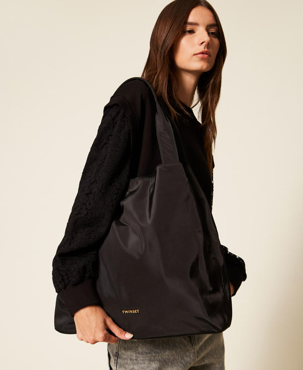 Borsa shopper in tessuto tecnico