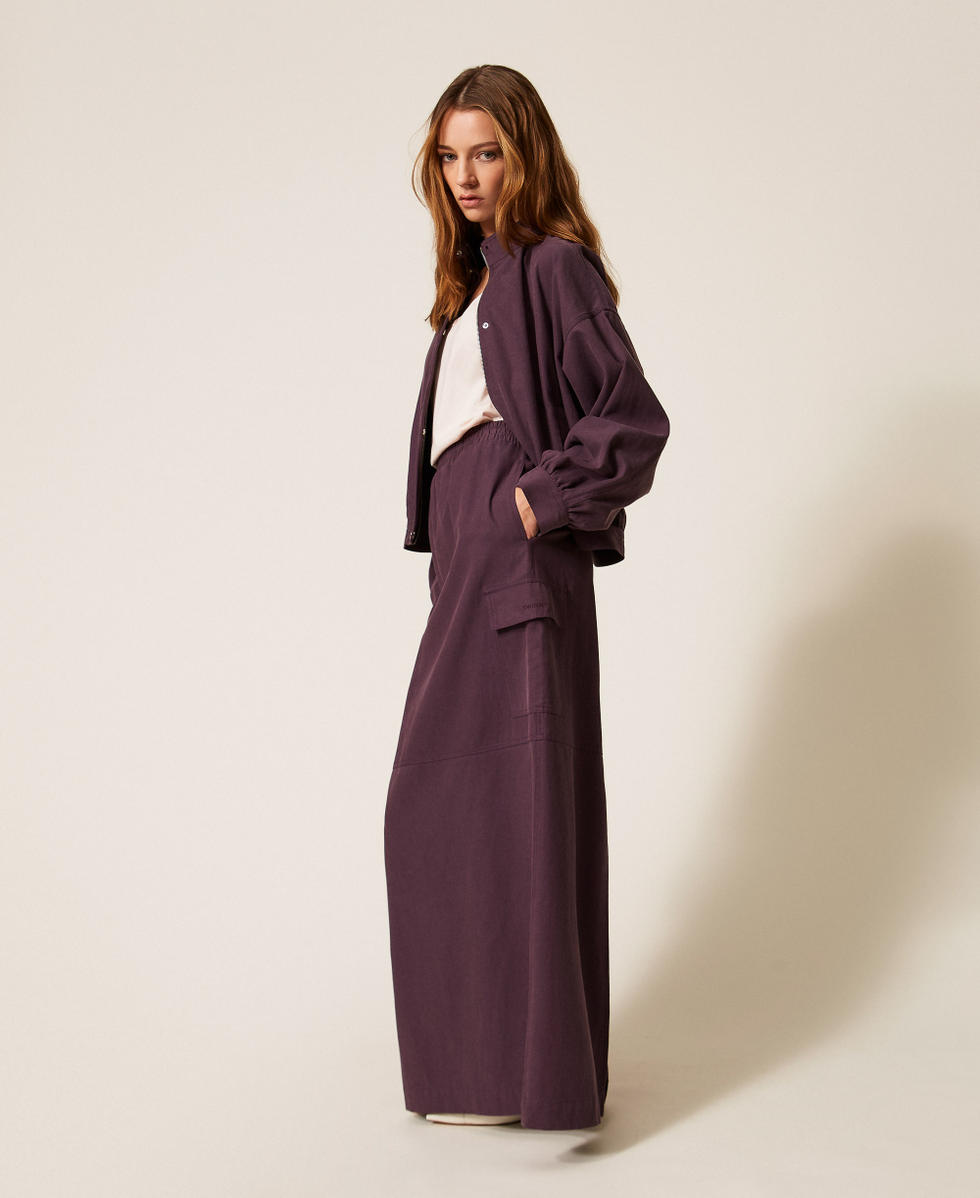 Jupe longue en lyocell et coton Violet &laquo;&nbsp;Plum Perfect&nbsp;&raquo; Femme 261TE2072_13209_02