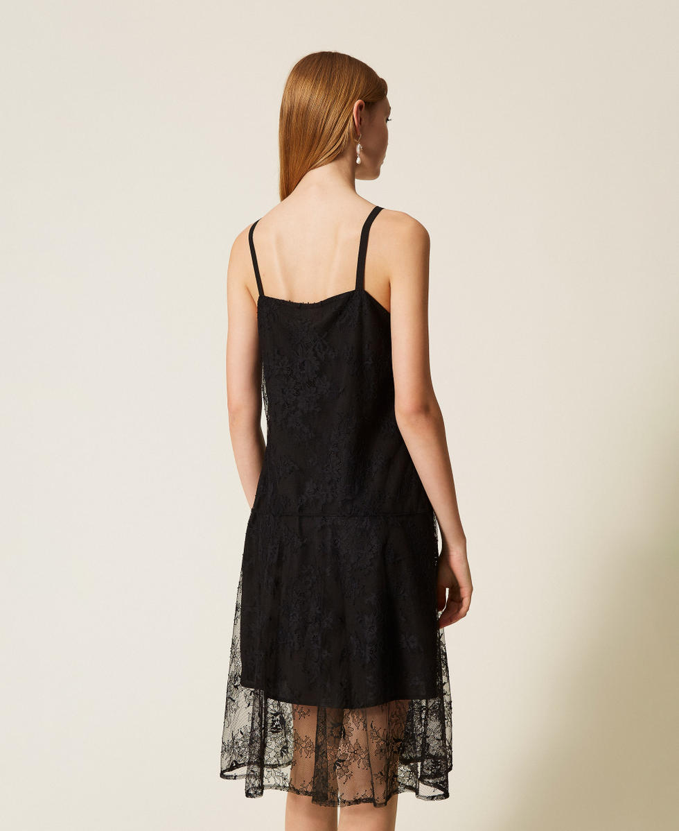 Lace midi dress Black Woman 252TF2110_00006_03