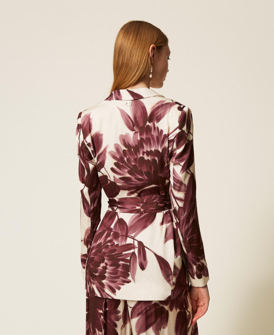 Giacca blazer con stampa a fiori Stampa Dahlia Winetasting / Old White Donna 252TP2700_12785_03