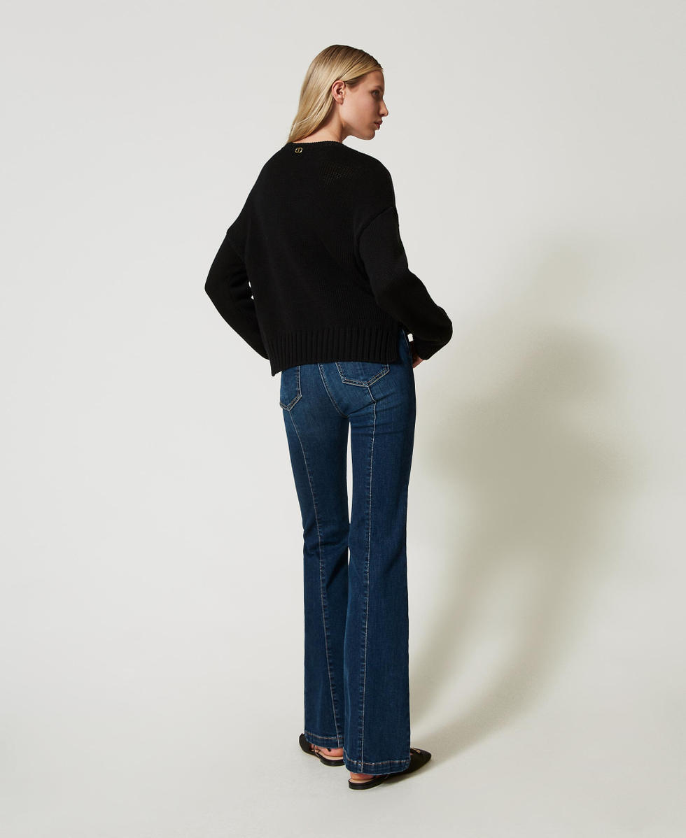 Jeans flared a vita alta Blu "Denim Medio" Donna 251TP2580_01611_03