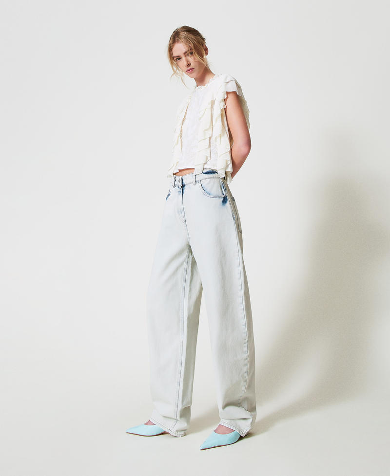 Super bleached barrel jeans